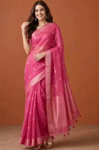 Woven design zari pure cotton handloom kanjeevaram saree