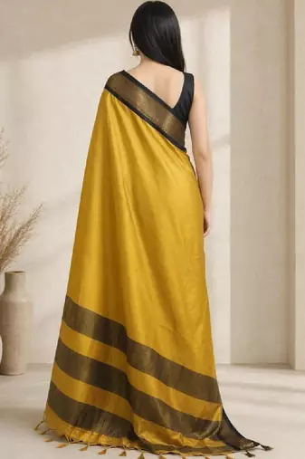 Woven design zari pure cotton fusion kanjeevaram saree