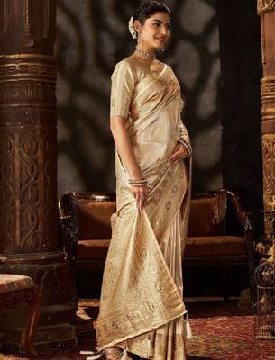 Ethnic motifs zari pure silk heavy work kanjeevaram saree 3