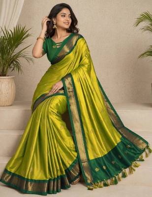 Woven design pure cotton kanjeevaram saree 1