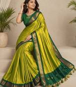 Woven design pure cotton kanjeevaram saree
