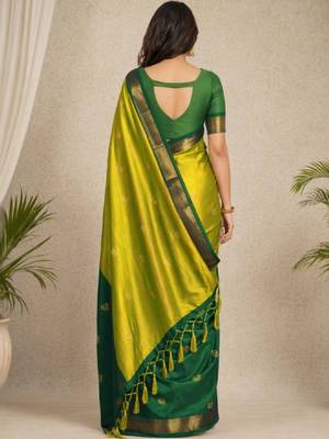 Woven design pure cotton kanjeevaram saree 3
