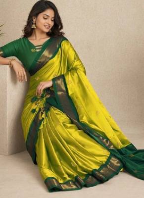 Woven design pure cotton kanjeevaram saree 4