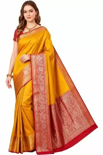 Woven design zari pure silk heavy work kanjeevaram saree