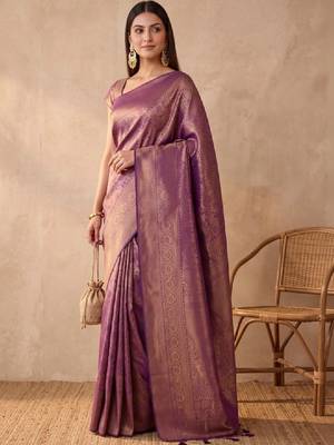 Woven design zari art silk kanjeevaram saree 1