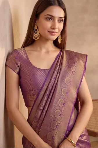 Woven design zari art silk kanjeevaram saree