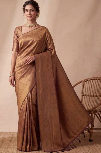Woven design zari art silk kanjeevaram saree