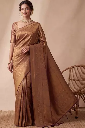 Woven design zari art silk kanjeevaram saree