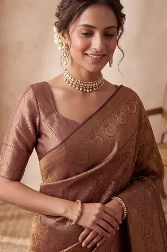 Woven design zari art silk kanjeevaram saree