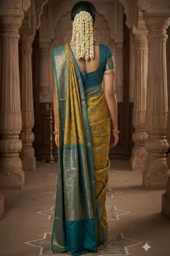 Ethnic motifs zari handloom kanjeevaram saree