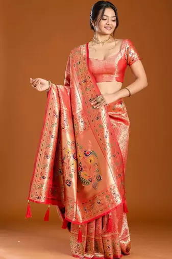Woven design zari art silk kanjeevaram saree