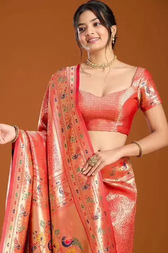 Woven design zari art silk kanjeevaram saree