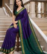 Woven design pure cotton kanjeevaram saree