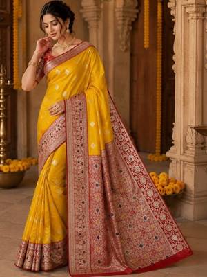 Woven design zari art silk kanjeevaram saree 1