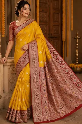 Woven design zari art silk kanjeevaram saree