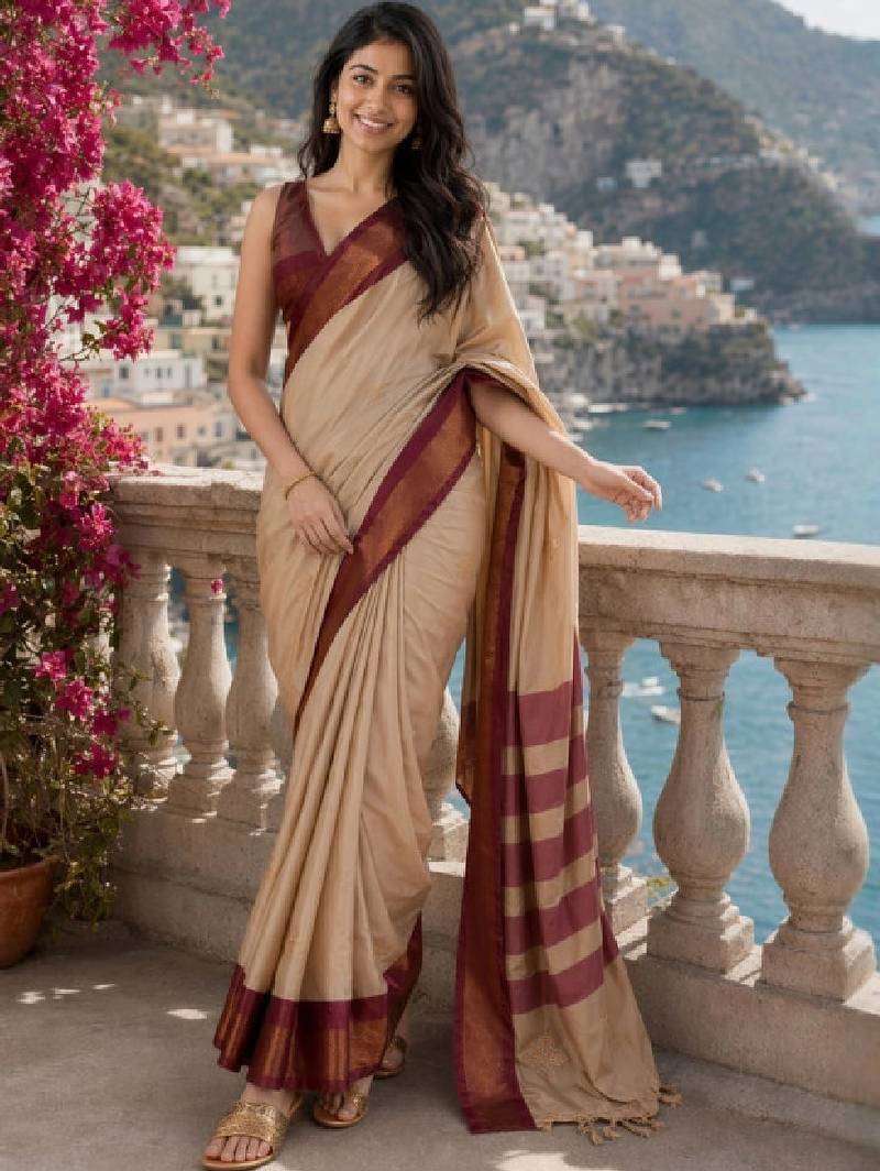 Pure cotton kanjeevaram saree