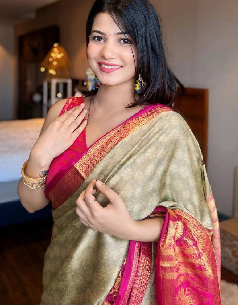 Woven design zari silk cotton handloom kanjeevaram saree
