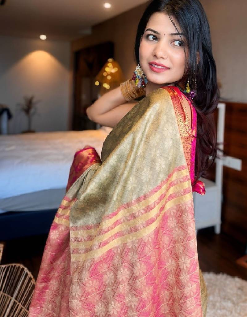 Woven design zari silk cotton handloom kanjeevaram saree