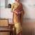 Purple tissue silk saree with deep cream border & unstitched blouse