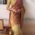 Purple tissue silk saree with deep cream border & unstitched blouse