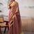 Purple tissue silk saree with deep cream border & unstitched blouse