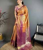 Woven design zari silk blend designer kanjeevaram saree