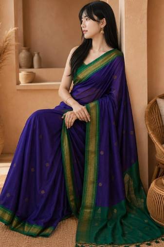 Embellished zari pure cotton kanjeevaram saree