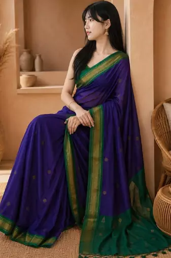 Embellished zari pure cotton kanjeevaram saree