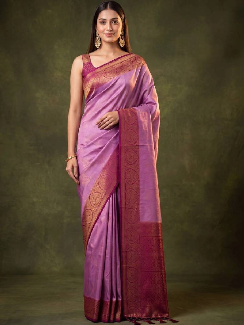 Woven design zari art silk kanjeevaram saree