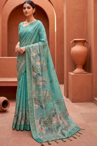 Kalamkari silk blend designer kanjeevaram saree