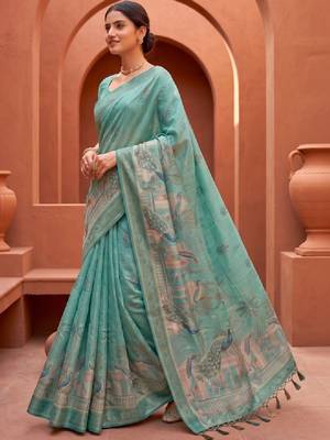 Kalamkari silk blend designer kanjeevaram saree 4