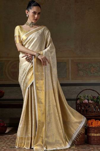 Woven design zari silk blend designer kanjeevaram saree