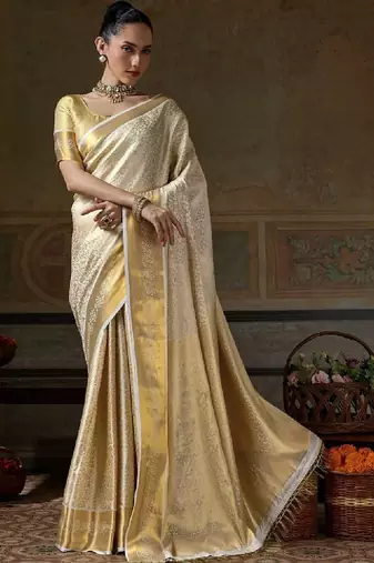 Woven design zari silk blend designer kanjeevaram saree