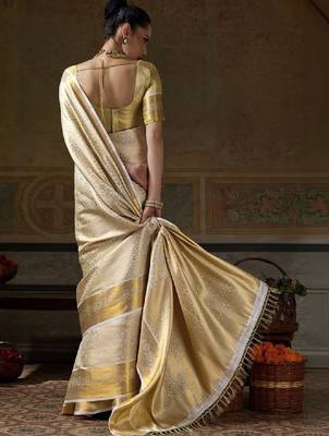Woven design zari silk blend designer kanjeevaram saree 2