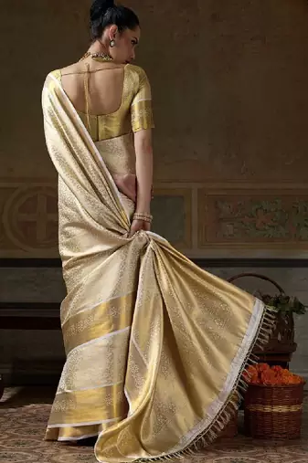 Woven design zari silk blend designer kanjeevaram saree