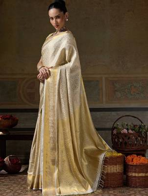 Woven design zari silk blend designer kanjeevaram saree 3