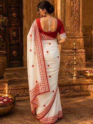 Woven design embroidered designer kanjeevaram saree 3
