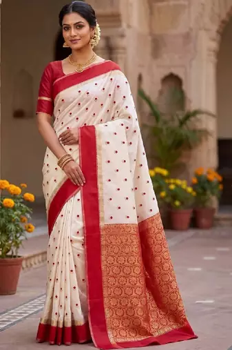 Woven design zari art silk kanjeevaram saree