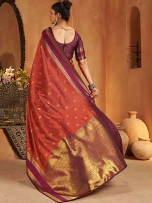 Woven design silk blend designer kanjeevaram saree 2