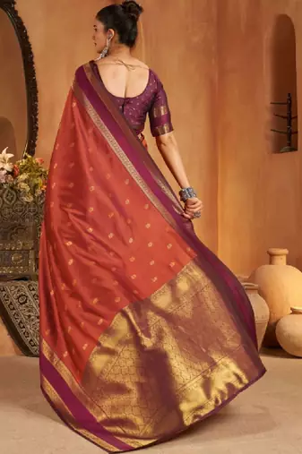 Woven design silk blend designer kanjeevaram saree