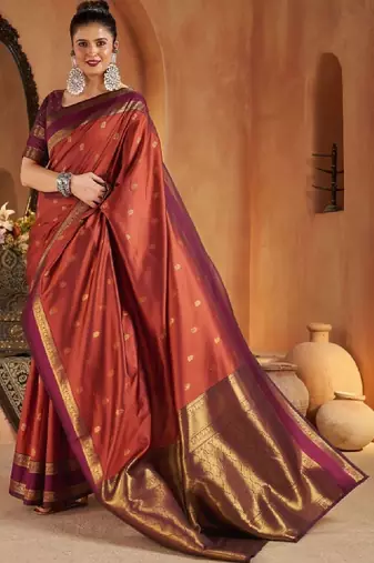 Woven design silk blend designer kanjeevaram saree