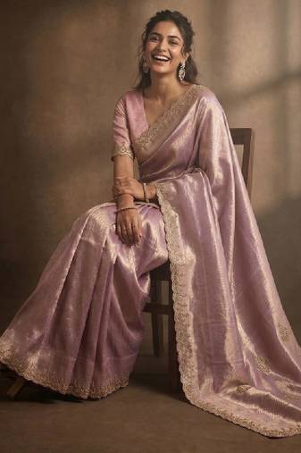 Beads and stones art silk kanjeevaram saree