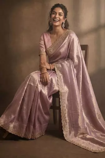 Beads and stones art silk kanjeevaram saree