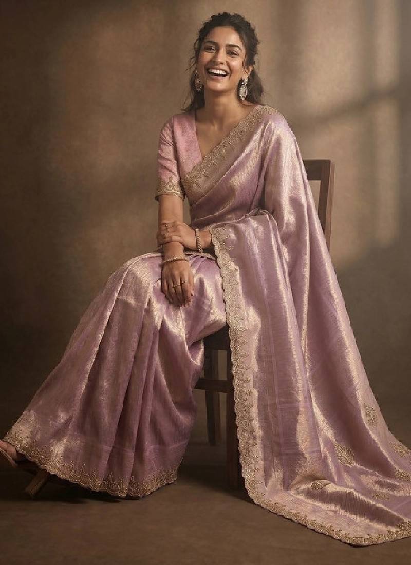 Beads and stones art silk kanjeevaram saree