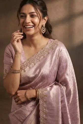 Beads and stones art silk kanjeevaram saree
