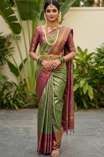 Woven design zari art silk designer kanjeevaram saree