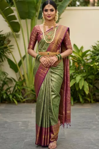 Woven design zari art silk designer kanjeevaram saree