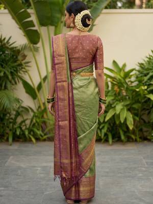 Woven design zari art silk designer kanjeevaram saree 2