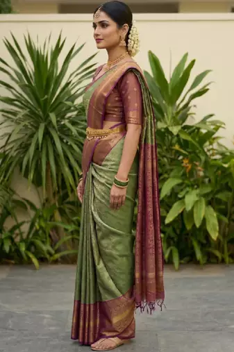 Woven design zari art silk designer kanjeevaram saree