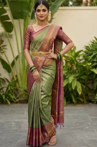 Woven design zari art silk designer kanjeevaram saree